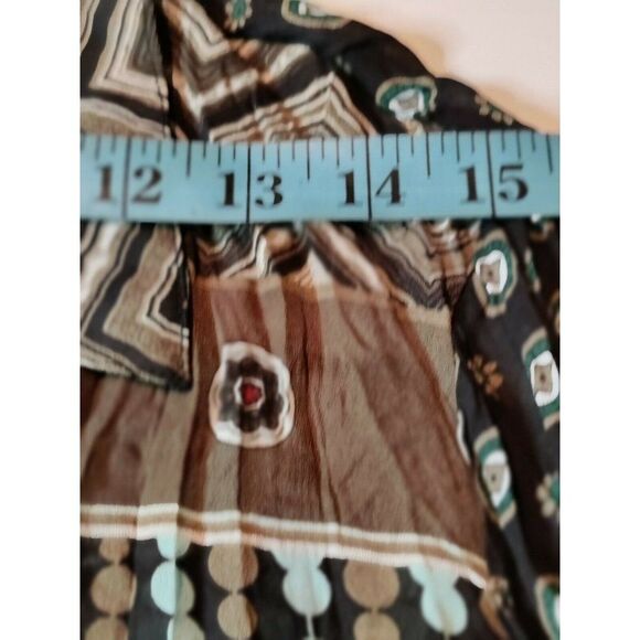 Agora Womens Top Blouse Snap Button Front Long Sleeve Collared Size XL‎ - Picture 7 of 10